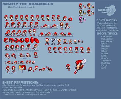 Mighty The Armadillo Sprites