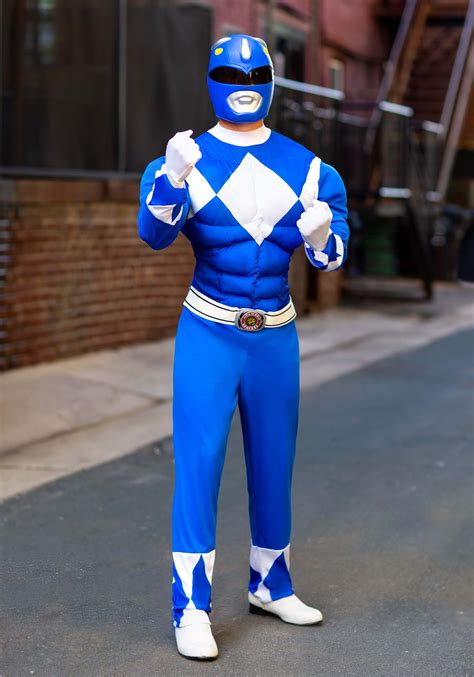 Power Rangers Men's Blue Ranger Muscle Costume