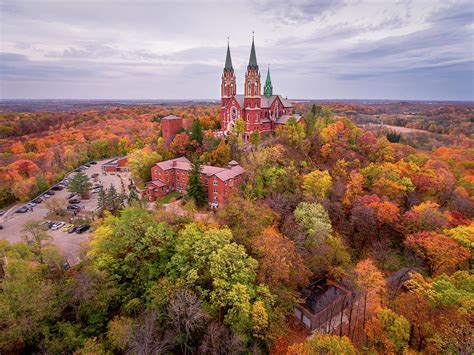 Holy Hill Basilica Fall Colors, Wisconsin Photograph by Neal G - Fine ...