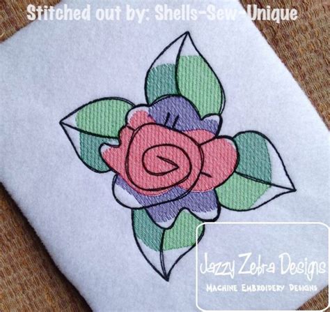 Flower Sketch Machine Embroidery Design - Etsy