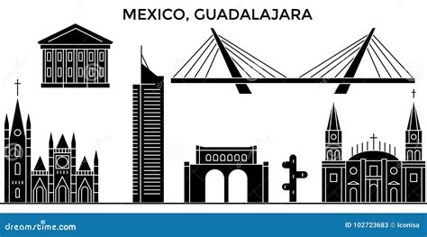 Mexico, Guadalajara Architecture Urban Skyline Stock Vector ...