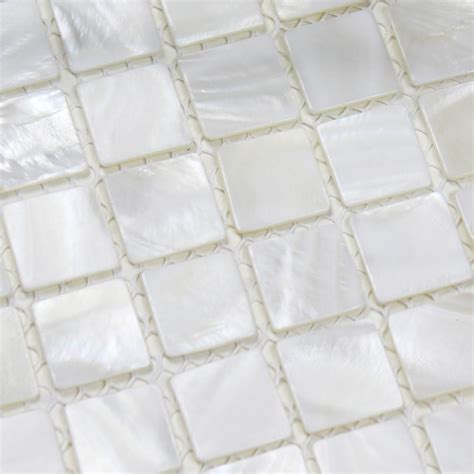 White Mother of Pearl Tile Mosaic 4/5" Tiles Backsplash for Kitchen and ...