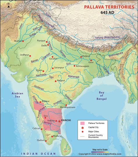 Pallava Dynasty Map, Pallava Empire