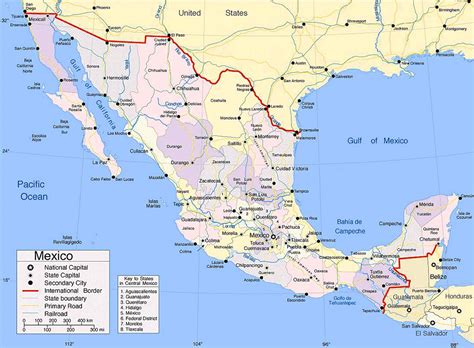 Large size Map of Mexico showing the cities – Travel Around The World ...