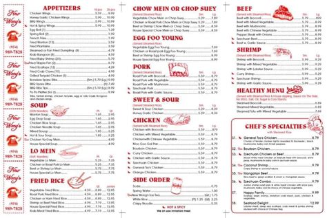 Menu at New Wong's Chinese Take-Out Restaurant, Hollywood