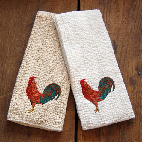 24″x15″ Cotton Kitchen Towel with Decorative Embroidery