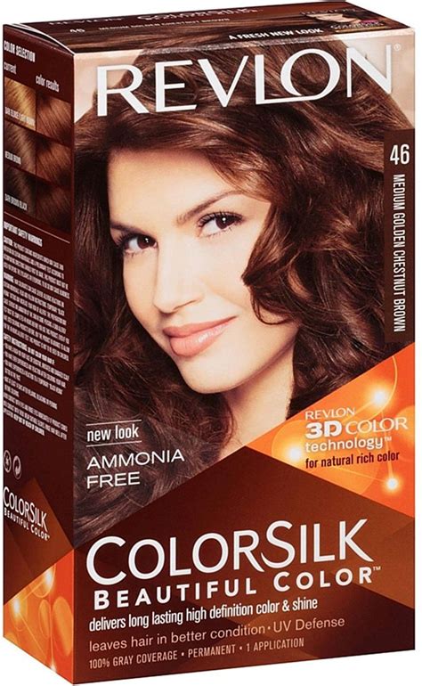 Revlon Colorsilk Beautiful Color, Medium Golden Chestnut Brown [46] 1 ...