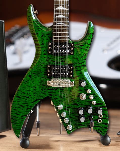 Official B.C. Rich® Bich Green Miniature Guitar Replica Collectible ...