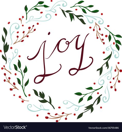 Joy christmas wreath Royalty Free Vector Image