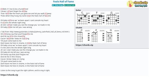 Chord: Fools Hall of Fame - tab, song lyric, sheet, guitar, ukulele ...