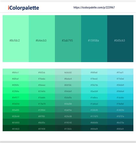 17 Latest Color Schemes with Aquamarine And Medium Sea Green Color tone ...