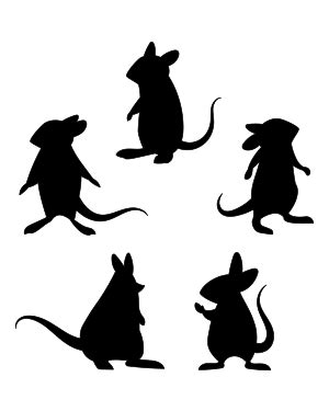 Standing Rat Silhouette Clip Art