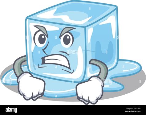 Ice cube cartoon character design having angry face Stock Vector Image ...