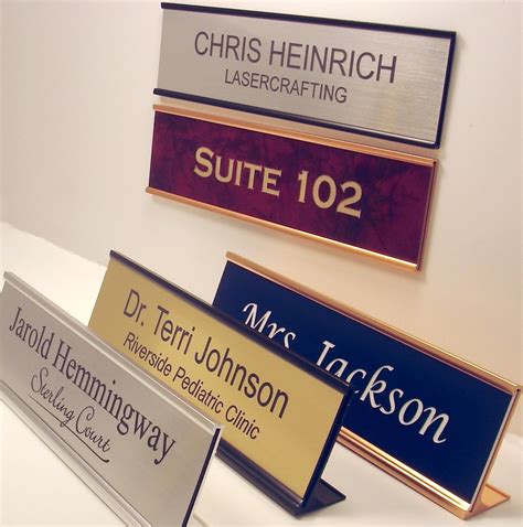 Personalized Office Name Plate With Wall or Desk Holder - 2x10 ...