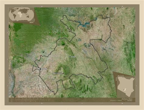 Machakos, Kenya. High-res Satellite. Labelled Points of Cities Stock ...