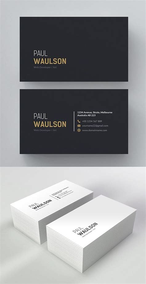 25 Minimal Clean Business Cards (PSD) Templates Graphic Design Junction ...