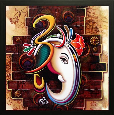 SAF Ganesh Ji Canvas Painting Price in India - Buy SAF Ganesh Ji Canvas ...