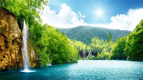 River waterfall in the jungle Wallpaper 4k HD ID:12187