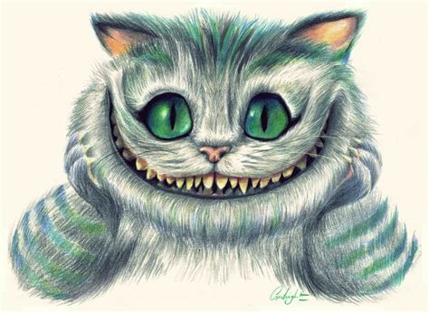 Realistic Cheshire Cat Drawing