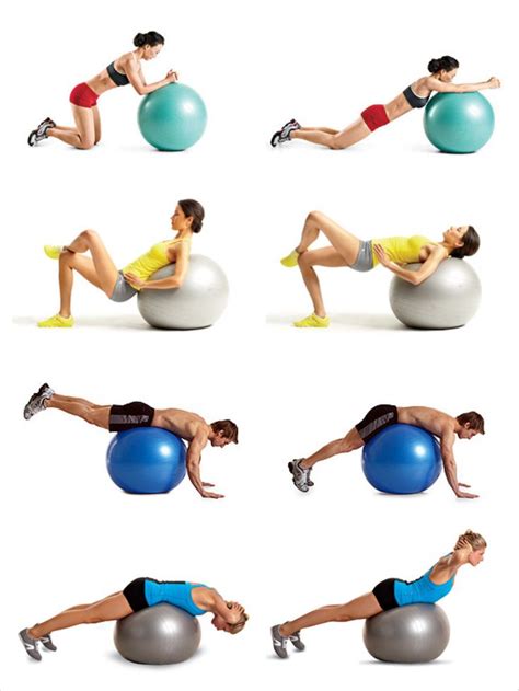 Swiss ball exercises | Exercices avec ballon suisse, Exercices de ...