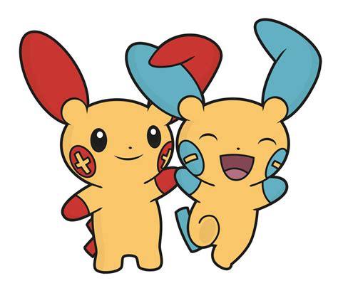 Plusle and Minun by Elenwae on DeviantArt