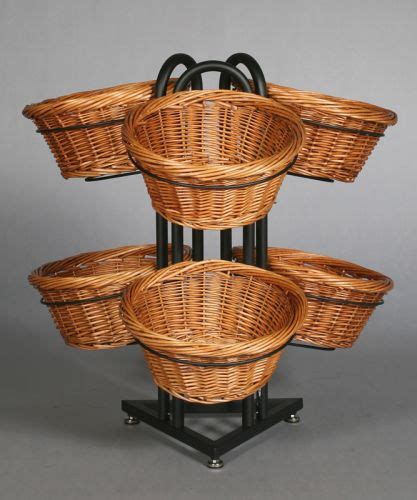 6 Round Willow Basket Display | Free Standing | Retail Bins