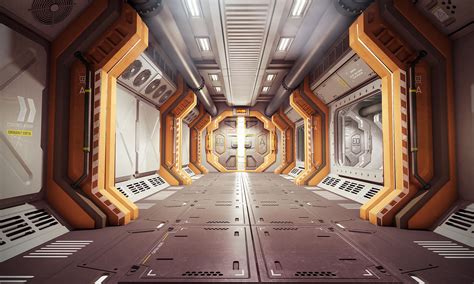 Space station bay, Evgeny Kashin | Sci fi environment, Spaceship ...