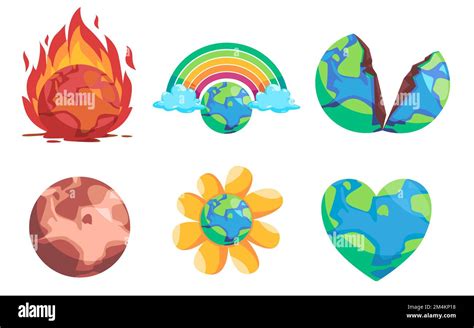 earth burning global warming climate change cracked earth icon ...