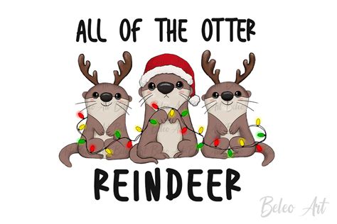 Funny Otter Christmas Png Graphic by Beleo Art · Creative Fabrica