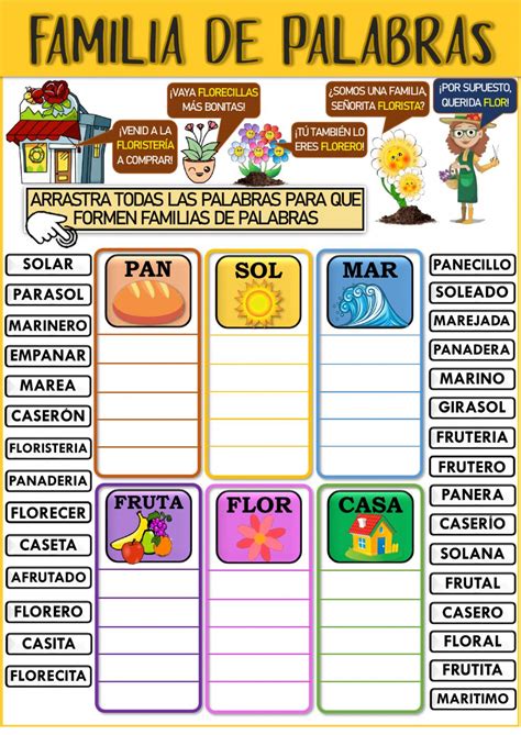 Familias de palabras INTERACTIVA Y PDF - Orientación Andújar - Recursos ...