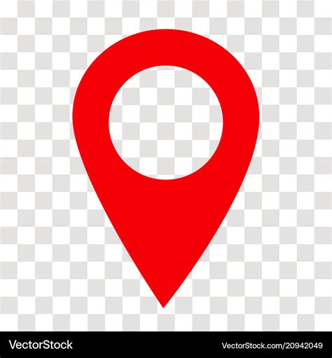 Location pin icon on transparent Royalty Free Vector Image