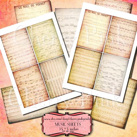 SHEET MUSIC Digital Collage Sheet Musical Scrapbook Paper - Etsy