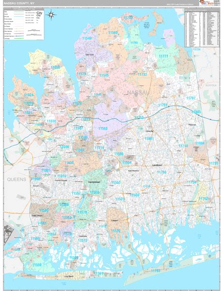 Nassau County, NY Wall Map Premium Style by MarketMAPS - MapSales