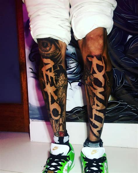 BREEZY on Instagram: “@gangatattoo MY WORLD ON MY LEGS” | Chris brown ...