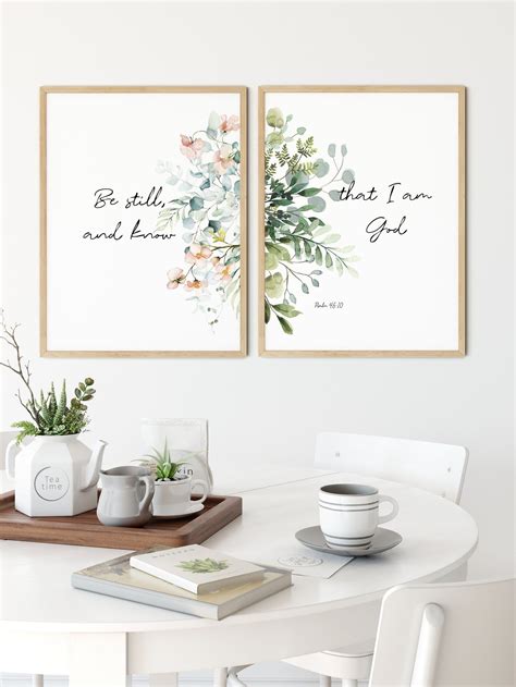 Psalm 46:10 Bible Verse Wall Art, Printable Wall Art, Set of 2 ...