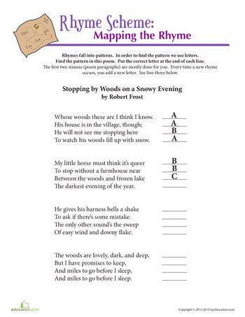 Dive into Robert Frost's Rhyme Scheme with Interactive Worksheets