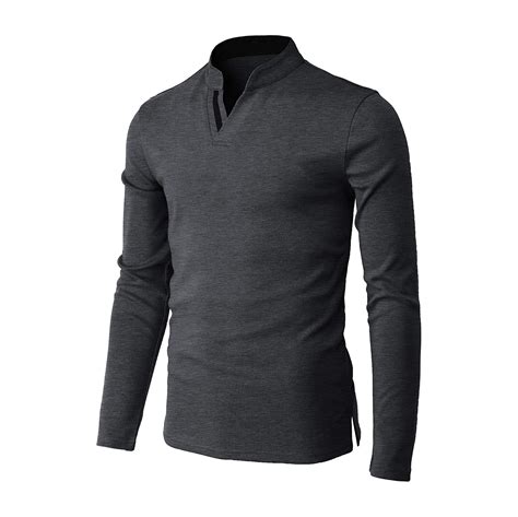 Mens Velcro Casual Outdoor Tactical Long Sleeves Henley Shirts ...