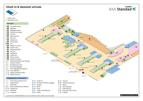 Find terminal facilities on a Stansted Airport map (PDF format)