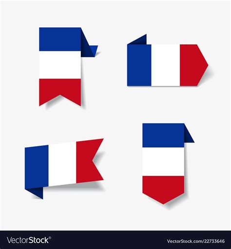 French flag stickers and labels Royalty Free Vector Image