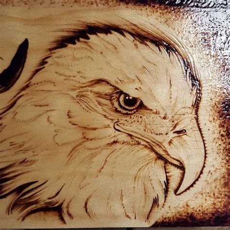 Eagle Head Wood Burning Pattern