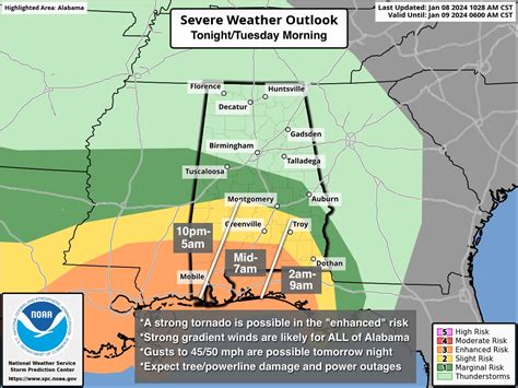 Wind/Rain For All Of Alabama Tonight; Severe Storms Near The Gulf Coast ...