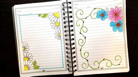 Notebook Border Design Ruled Paper Border Design Border Design On ...