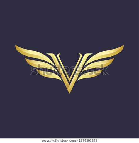 Letter V Logo Design Gold Color Stock Vector (Royalty Free) 1574293363 ...