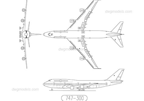 Boeing 747-300 DWG, free CAD Blocks download