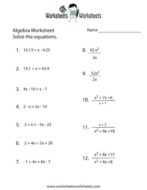 27 Maths Worksheets for Class 6 Pdf Algebra Worksheets Grade 6 Algebra ...