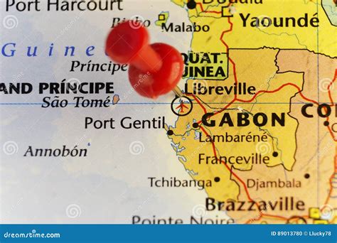 Libreville Gabon. Detailed Country Map With Location Pin On Capital ...