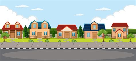 Simple village house background 1268739 Vector Art at Vecteezy