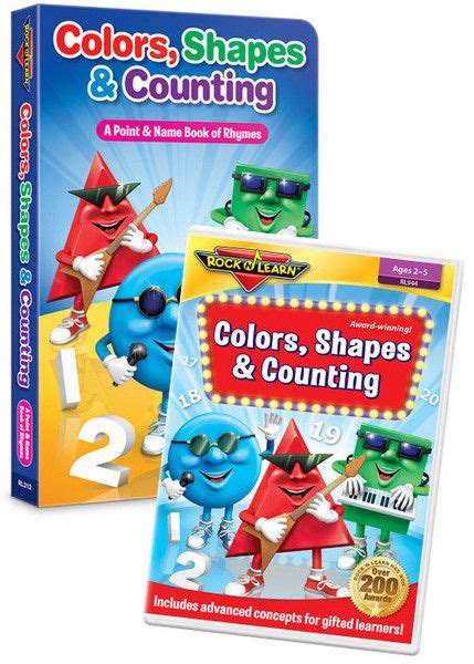 Colors, Shapes & Counting DVD & Board Book Set by Rock N Learn makes a ...