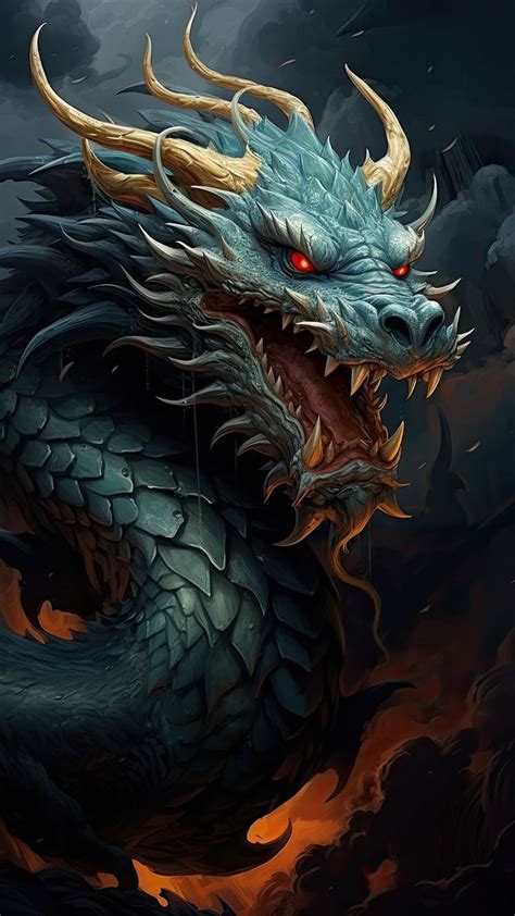 Free background 4k, hd wallpaper dragon, grin, fangs, horns, art, blue ...