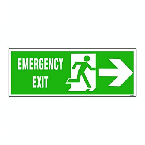 Protector Sign Right Arrow Emergency Exit sign Night Glow Sign Set of 3 ...